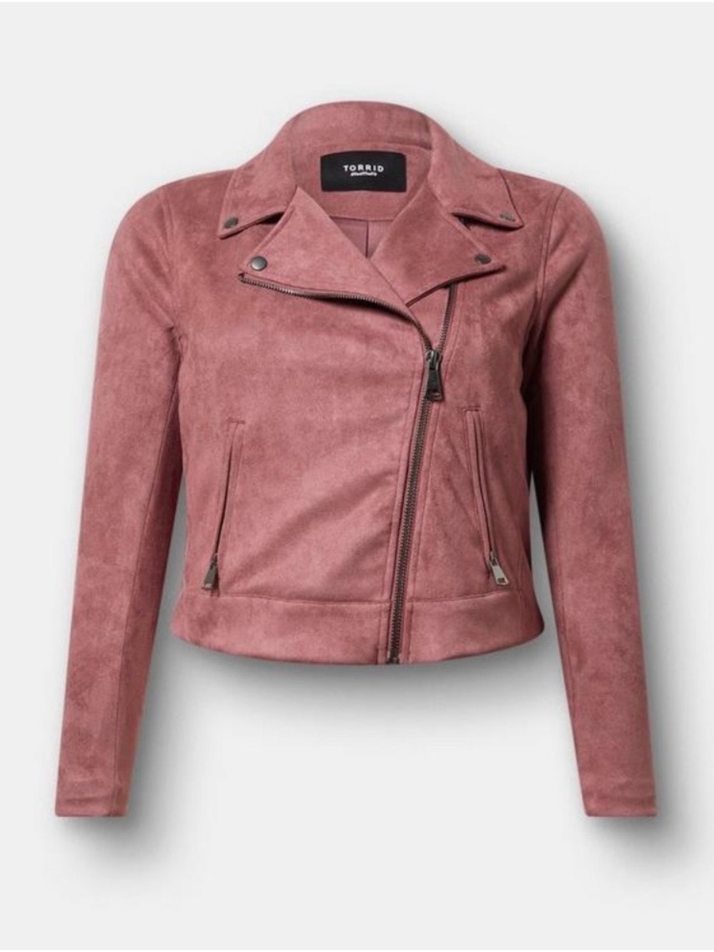 Torrid Ginger Faux Suede Asymmetrical Moto Jacket - Size 1X - NWT!